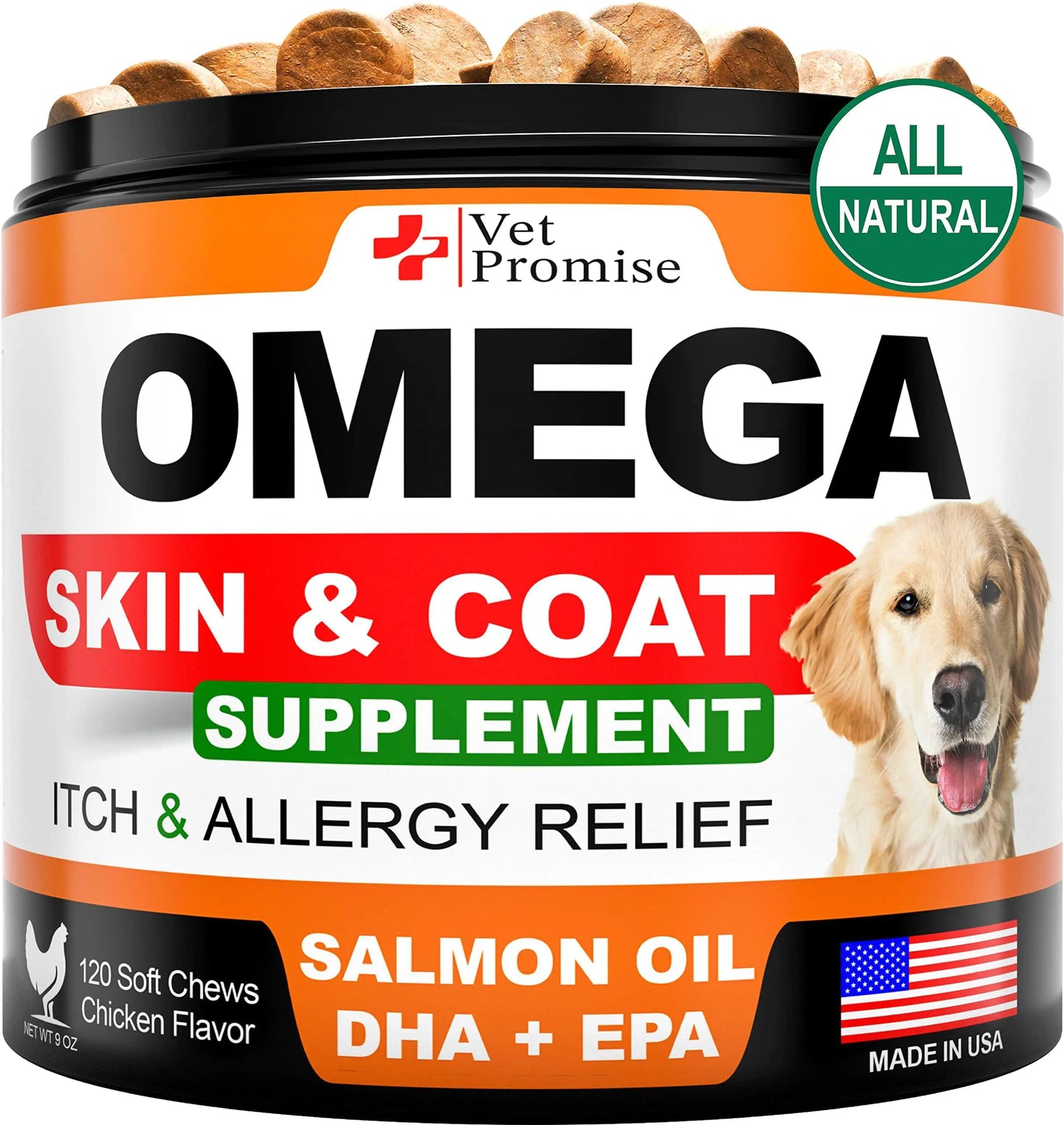 Joobello Omega-3 Skin & Coat fish oil soft chews for dogs, 120 count jar
