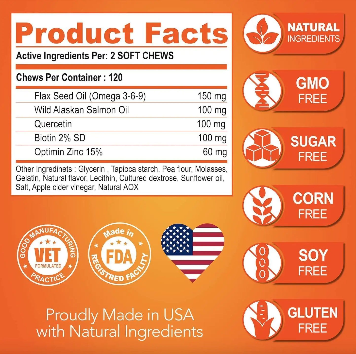 Joobello Omega-3 skin and coat chews ingredients for dogs