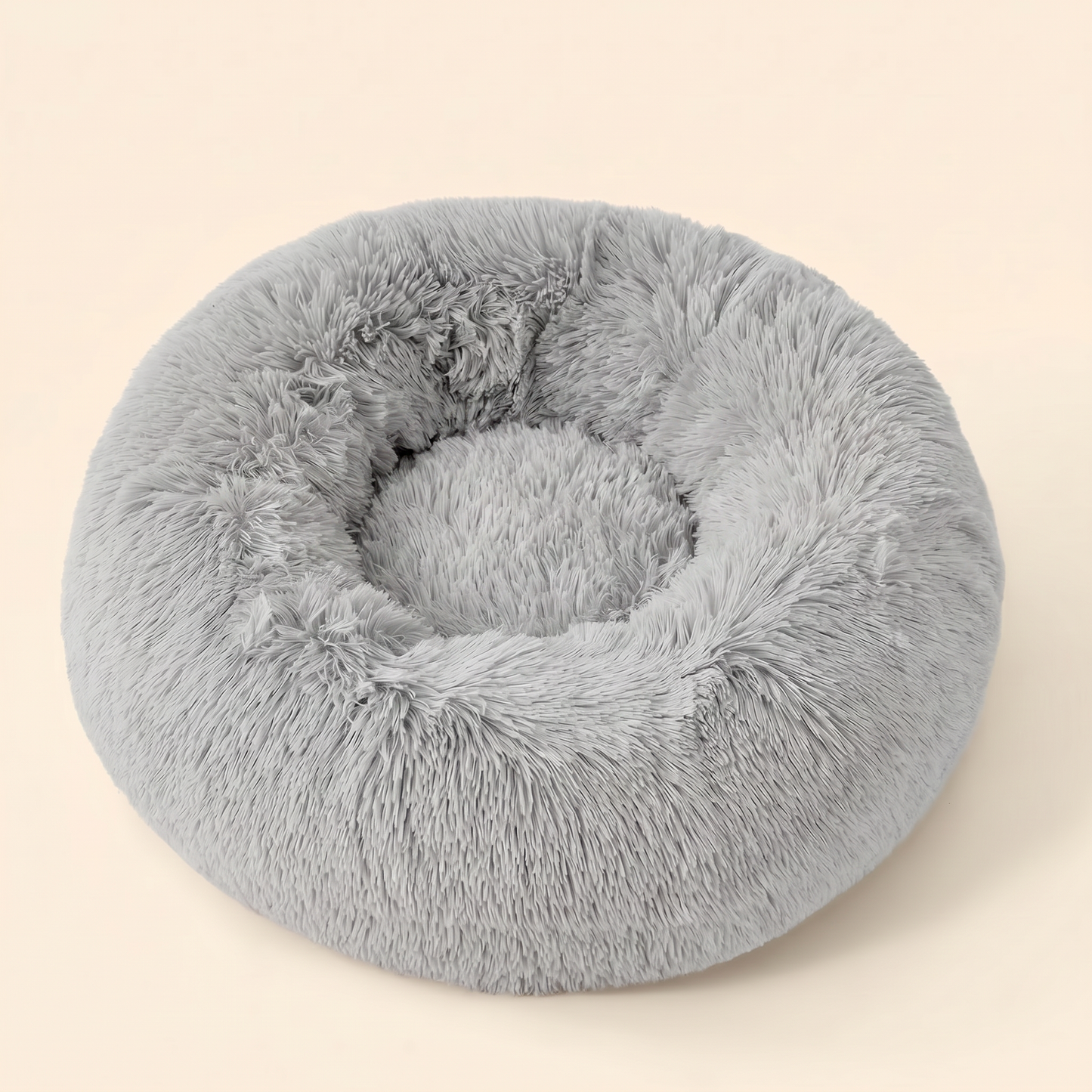 Calming Donut Dog Bed — Light Gray