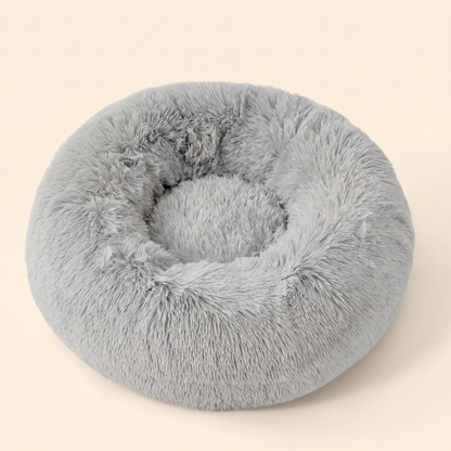 Calming Donut Dog Bed — Light Gray