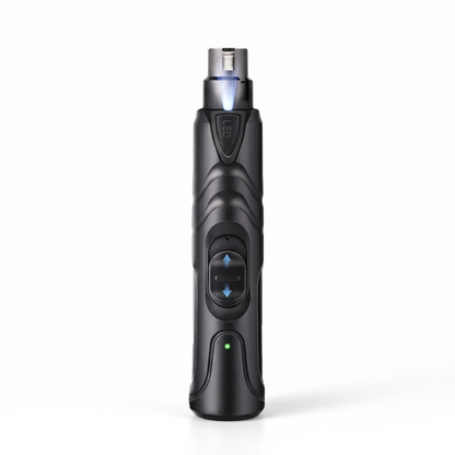 Joobello black LED quiet dog nail grinder on a clean white background