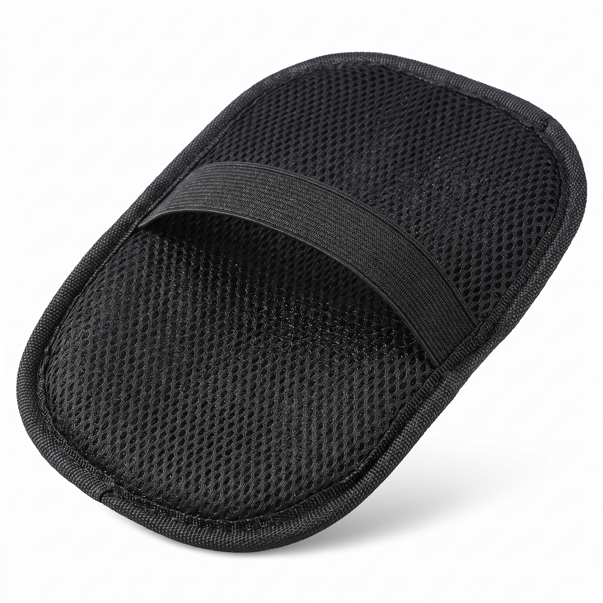 Joobello black mesh pet deshedding grooming glove on a clean white background