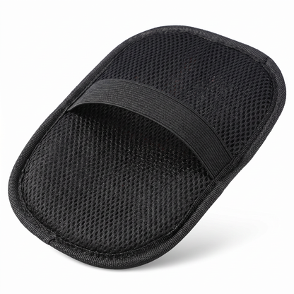 Joobello black mesh pet deshedding grooming glove on a clean white background