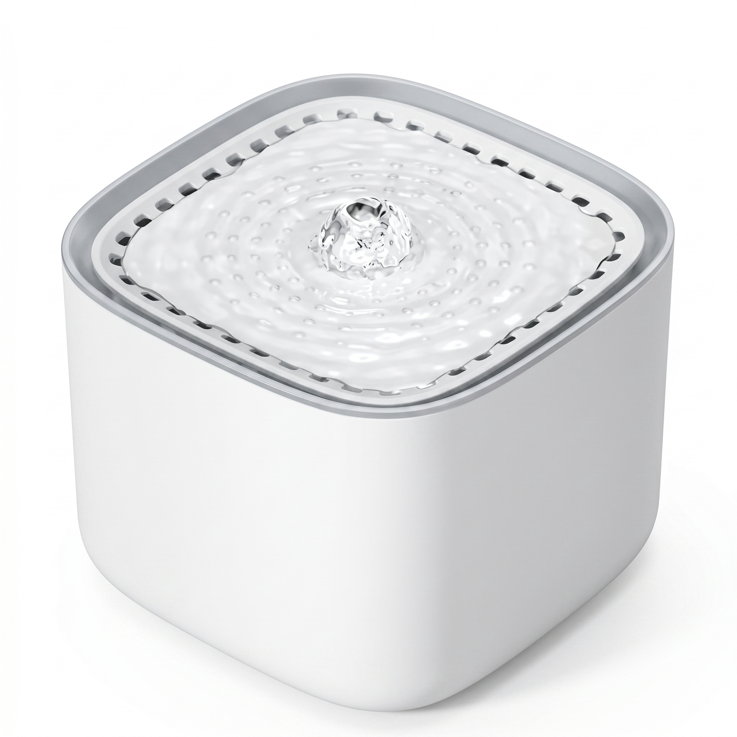 Smart Filtered Pet Water Fountain — Gray White