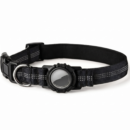 AirTag-Compatible Dog Collar — Black